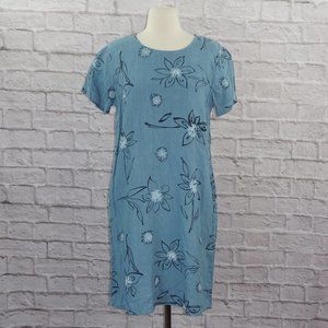 Vintage 90s Floral Linen Dress